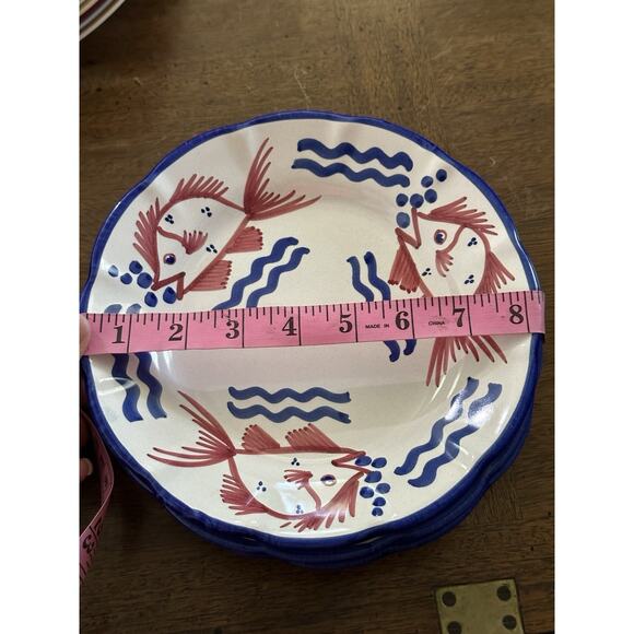 NEW VIETRI Campagna Pesce Solimene Fish Plate Set of 3 Made In Italy - Picture 3 of 5